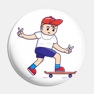 Skate, Smile and Peace Pin