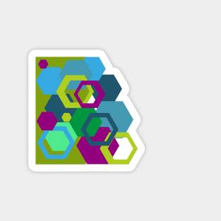 Polygons Hexagons Geometric Abstract Art Magnet