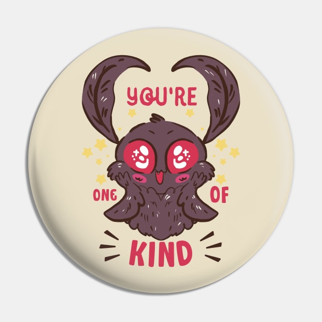 Cute Positive Affirmation You’re One of Kind Mothman West Virginia Cryptid Creature Pin by gusniac