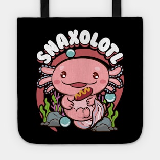 Snaxolotl Funny Axolotl Pun Snacks Desserts Kawaii Tote