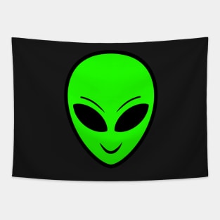 Poison Green Alien Head Tapestry