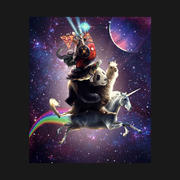 Disover Cat Riding Chicken Turtle Panda Llama Unicorn - Cat Riding - T-Shirt