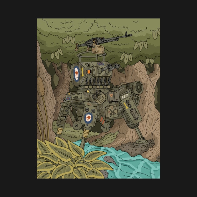 kiwi jungle mech tank. New Zealand. by JJadx