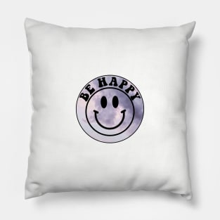 Be Happy Smiley Face Sky Pillow