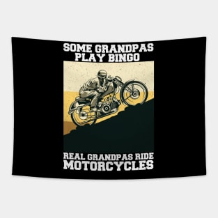 some grandpas play bingo real grandpas ride motorcycles Tapestry