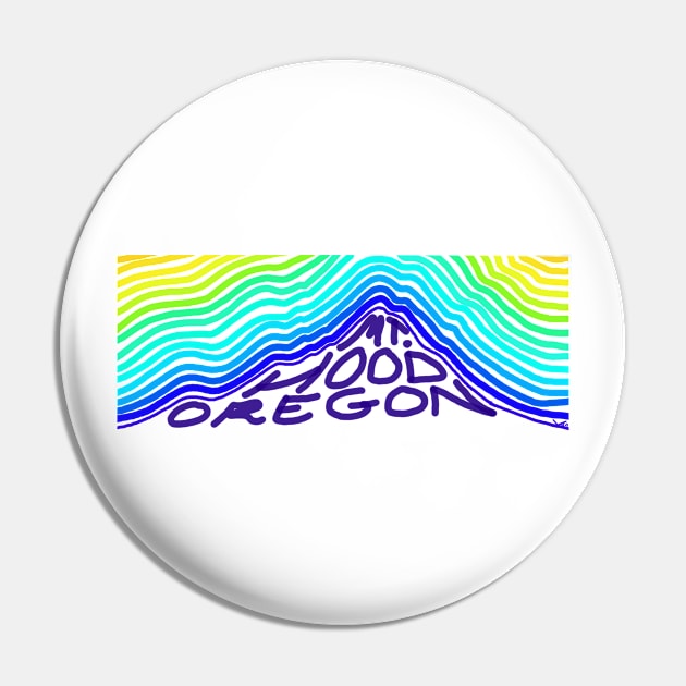 Mt. Hood Oregon Outline Pin by FernheartDesign