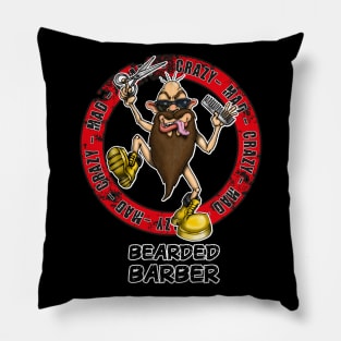 Funny Bearded Barber Design Pillow