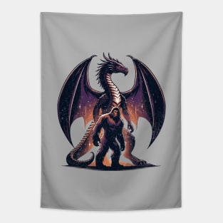 Bigfoot Sasquatch Year of The Dragon Pet Cryptid Legend Believer Tapestry