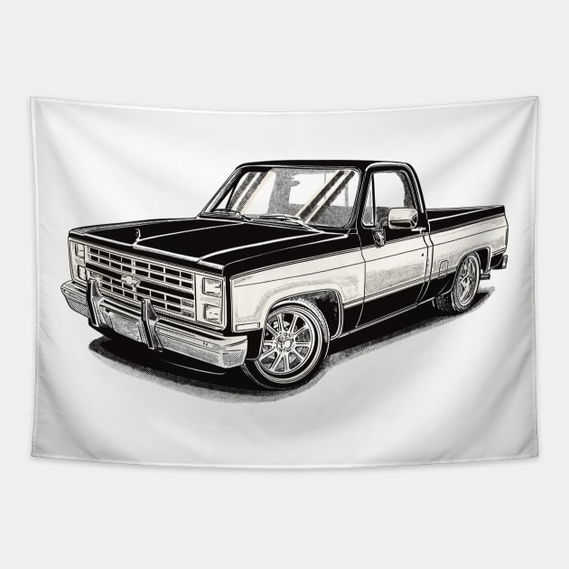 87's chevy c10 silverado Tapestry by Saturasi