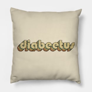 Diabeetus // Vintage Rainbow Typography Style // 70s Pillow