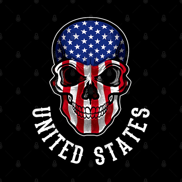 United States Flag Skull USA Patriotic Skeleton by MerchFrontier