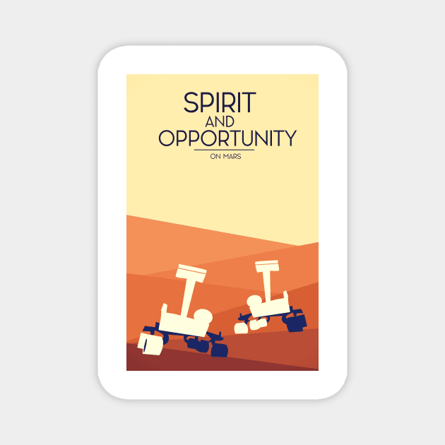 Spirit And Opportunity on Mars Magnet by nickemporium1