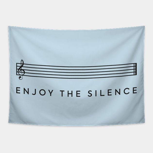 Enjoy the Silence (Black) Tapestry by daparacami