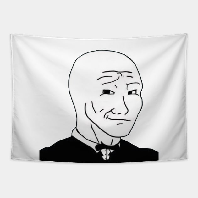 Chad Wojak Handsome Wojak - Wojak Meme - Tapestry