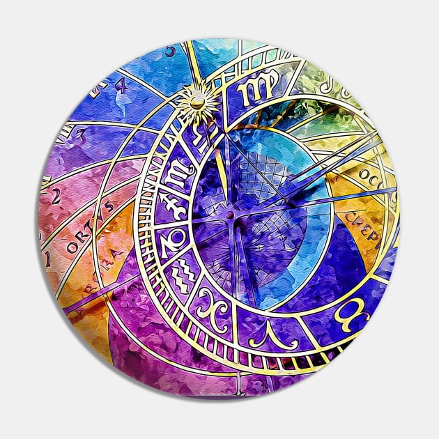 Astronomical Clock Pin by Alpenglow Workshop