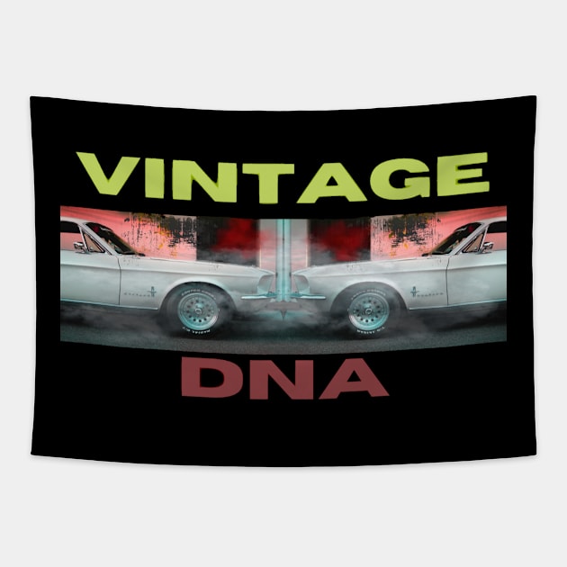 Vintage scripted car Tapestry by TeeProDesigns