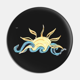 Ocean and Sun - Beach - gifts - trendy cute Pin