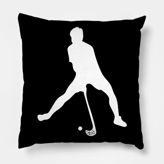 floorball player Pillow by Johnny_Sk3tch