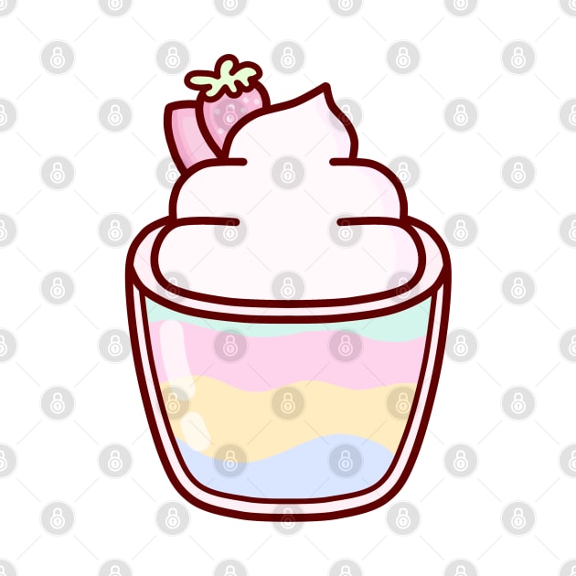 Cute Pastel Strawberry Parfait by ArtsyDecals