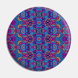 Colorful Oriental Rug Mandala Boho Pattern Pin