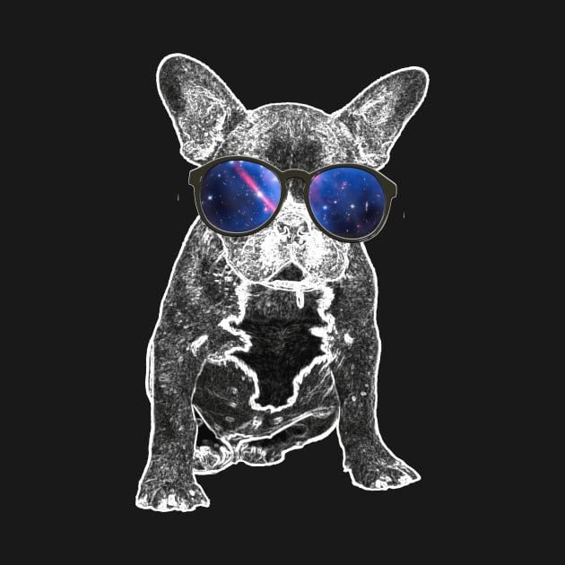 French Bulldog Nerdy Glasses Galaxy by yeoys