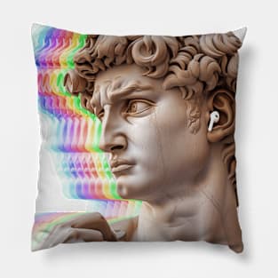 Vaporwave glitch classic Statue, David Pillow