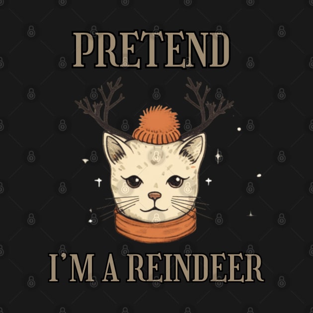 PRETEND I'M A REINDEER, CAT PRETEND REINDEER, CHRISTMAS by Pattyld