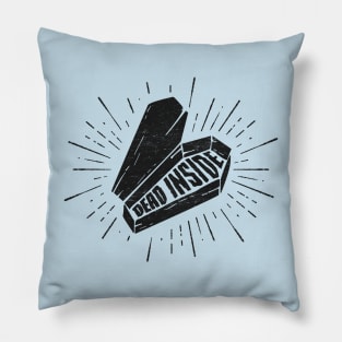 Dead Inside: Funny Vintage Halloween-Inspired Coffin Pillow