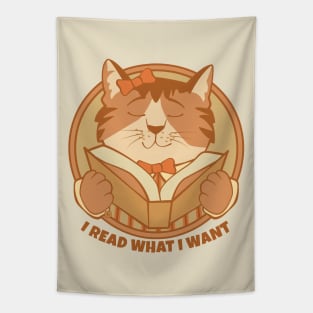 I Read What I Want Kitty Tapestry