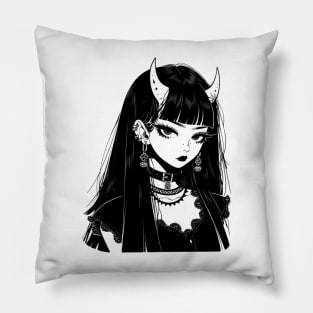 Black and White Demon Pillow