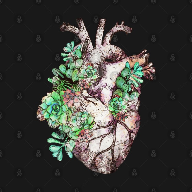 Human heart, succulents plant lovers, Heart ,Human Anatomy, Plants lovers gift by Collagedream