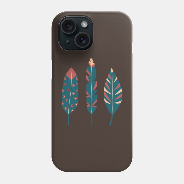 teal feathers Phone Case by Pacesyte