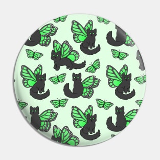 Green Butterfly Cat Pin