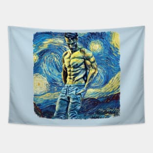 The Gym Man Van Gogh Style Tapestry