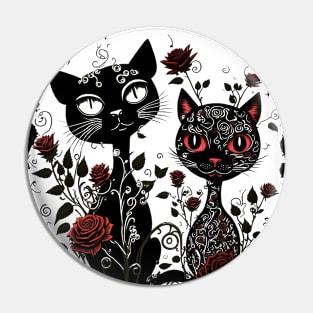 Gothic cats couple #1 Pin