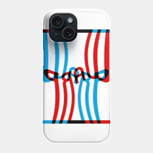 Warp Typography (Cyan Red Black) Phone Case