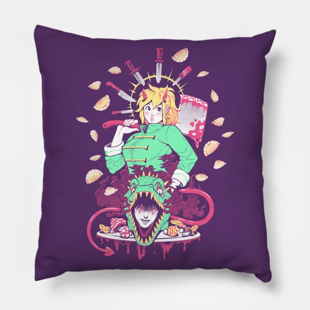 Blood &Gyozas Pillow by Fenomeno