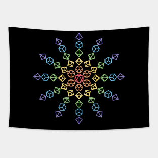 Sun Rainbow Polyhedral Dice Tapestry