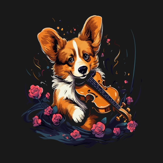 Corgi Playing Violin by JH Mart