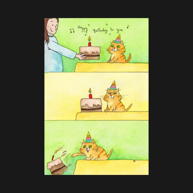 Cat Birthday greeting card by nicolejanes