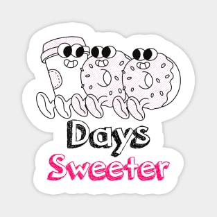 100 Days Sweeter - Cute Donuts Magnet