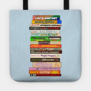 Banned Books Stack - Reasons Books are Challenged Tote