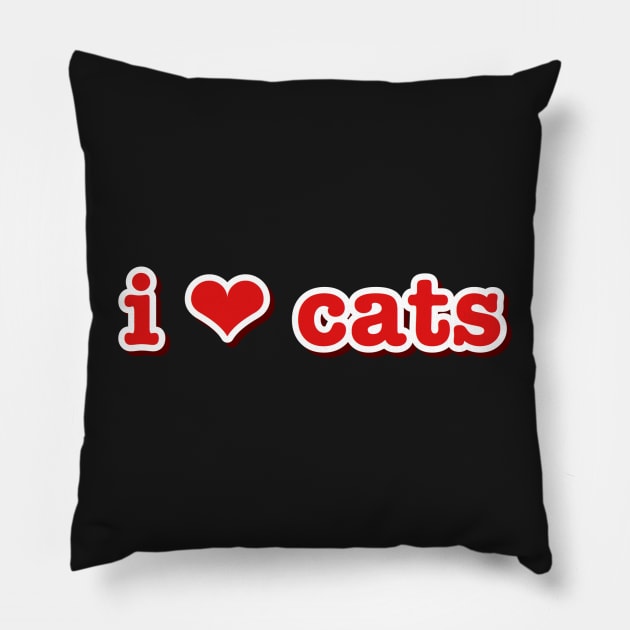 I Love Cats Heart Pet Pillow by faiiryliite