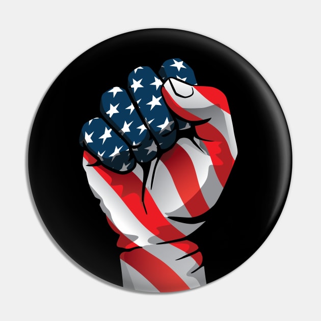 American Pride Raised Fist Pin by hobrath