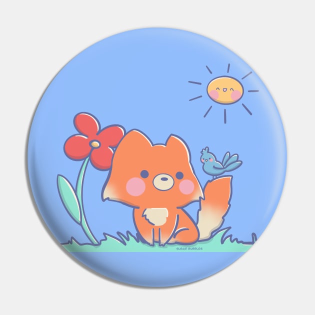 Cute fox Pin by Sugar Bubbles 