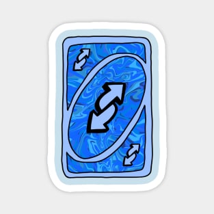 Trippy blue Uno reverse card Magnet