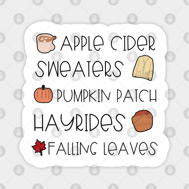 Fall Things Icons Magnet by broadwaygurl18