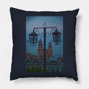 Twilight. Cathedral. Merida. Mexico Pillow