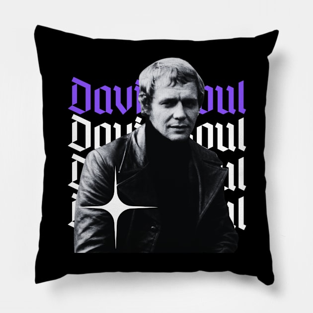 David soul x 70s retro Pillow by KawaKiwi