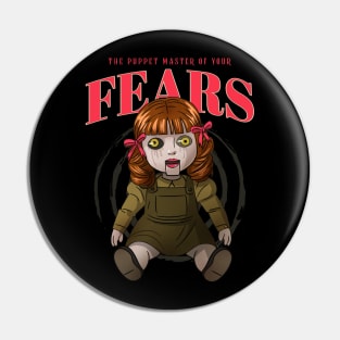 Creepy Scary Doll Fear Pin